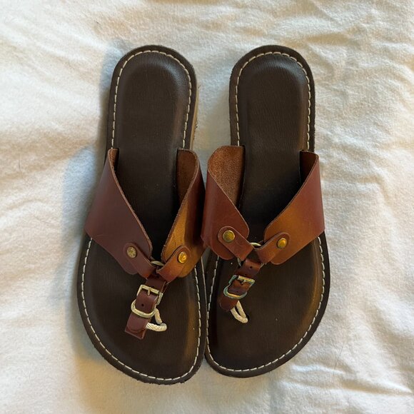 Kino Shoes - Key West Kino Brown Thong Flip Flop Sandals*
